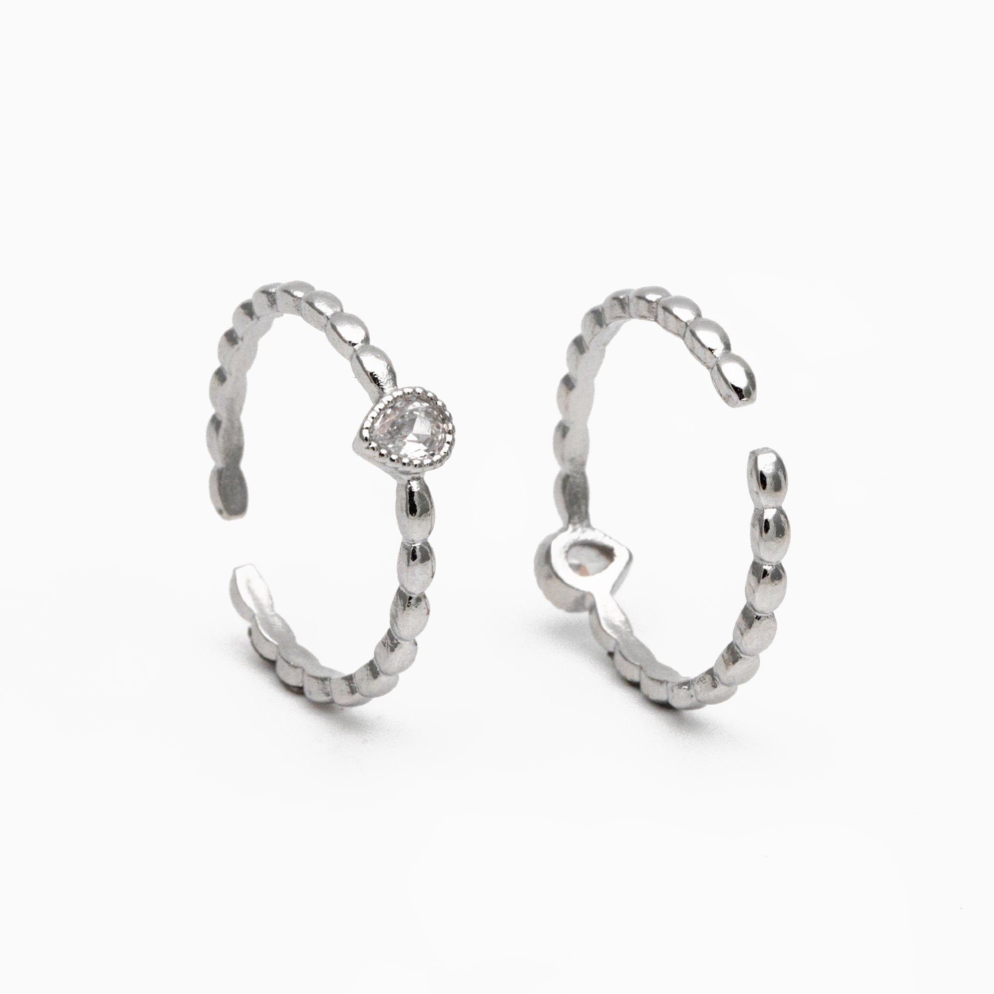 4pcs CZ Pave Gold/ Silver Teardrop Ring, Dainty Ring, Thin Ring, Everyday Ring (#GB-4171)